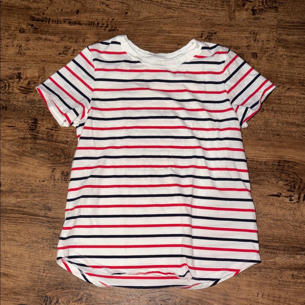Striped Womenโs Shirt - Red, Blue, and White